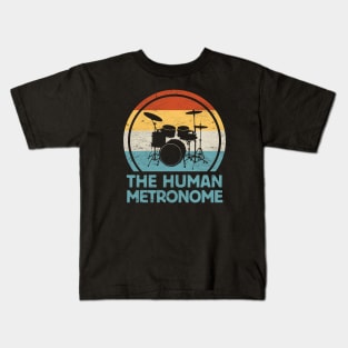 Drum Kit Silhouette: The Human Metronome for Drummers Kids T-Shirt